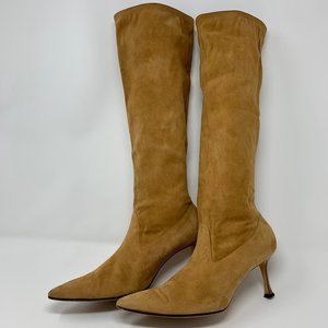 Manolo Blahnik Suede Knee High Boot